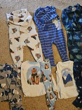 Carter's Blue, White, Navy and Light Blue Kids Pajama Set Assortment